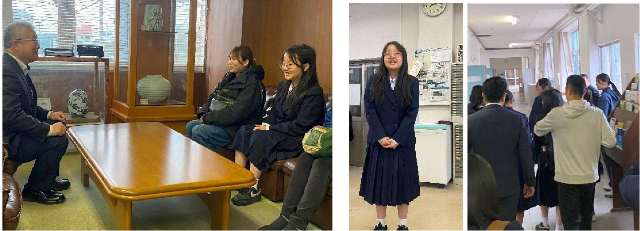 留学生のリー・リアンさんが登校しました